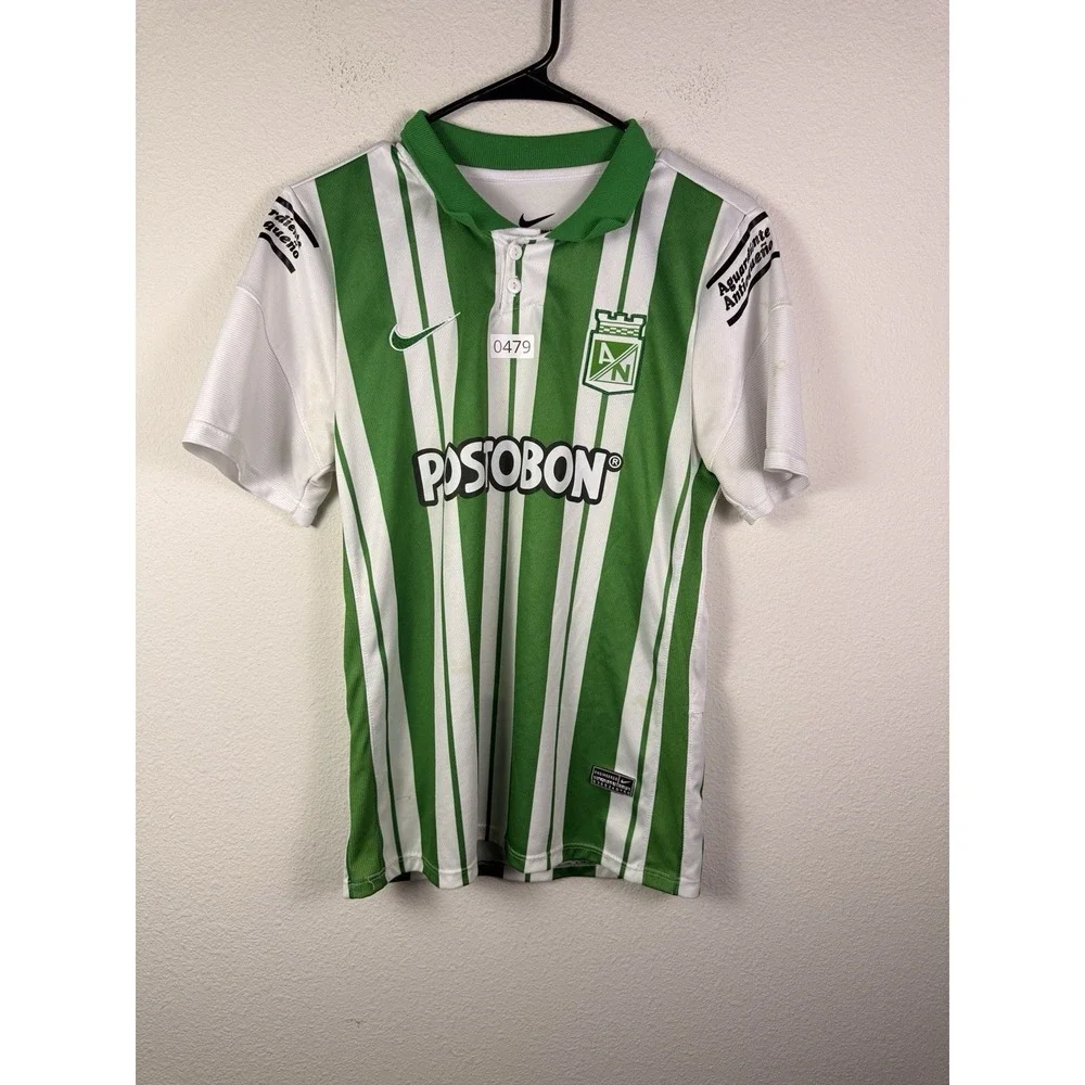 Kids Atletico Nacional 2013/14 Home Nike Stripe Jersey Boys Sz 16 Youth Colombia